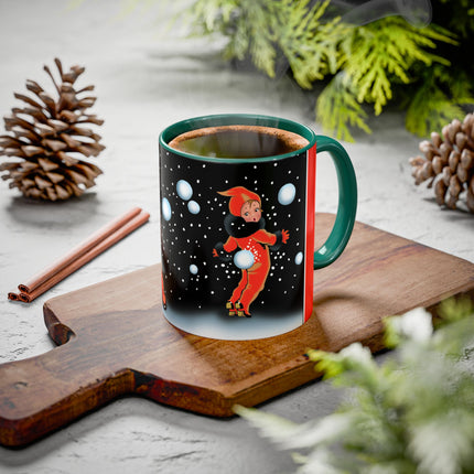 A Festive Snowball Toss Colorful Mugs (11oz, 15oz)