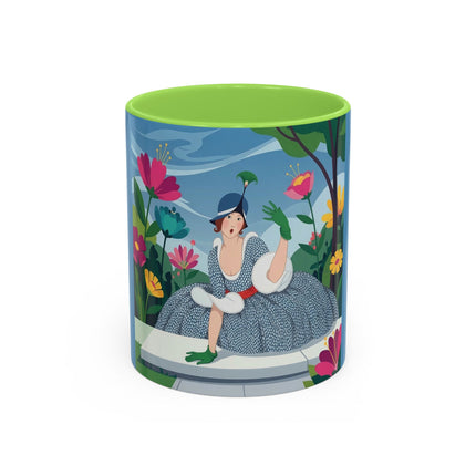 The Lady Of The Secret Garden Colorful Mugs – Art Deco Botanical Elegance