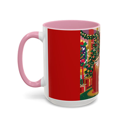 🎄💃 The Christmas Mirror Duet Colorful Mug – Art Deco Holiday Elegance