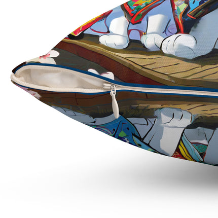 Kimono Kitties Spun Polyester Square Pillow