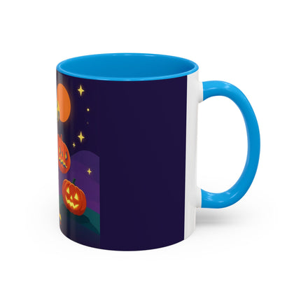 🎃🕯️ Moonlit Pumpkin Masquerade Colorful Mug – Whimsical Halloween Charm