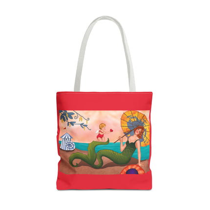 Mermaid with Parasol and Cupid by George Barbier Tote Bag