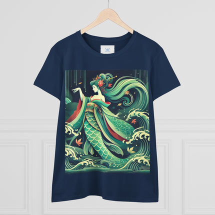 Mermaid Queen Rising from the Deep Cotton Tee