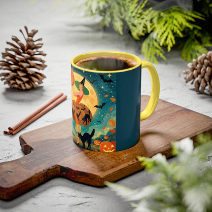 🦇🎃 The Witch Of Batwing Pumpkin Hollow Colorful Mug – Moonlit Halloween Charm