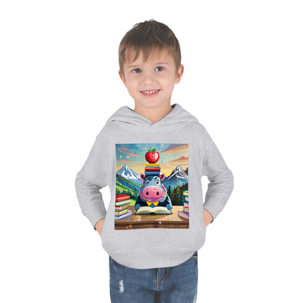 Hippos Hit the Books Toddler Pullover Fleece Hoodie