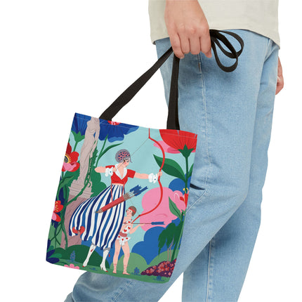 🏹🌺 The Lady Of The Enchanted Garden Archery Tote Bag – Art Deco Floral Adventure