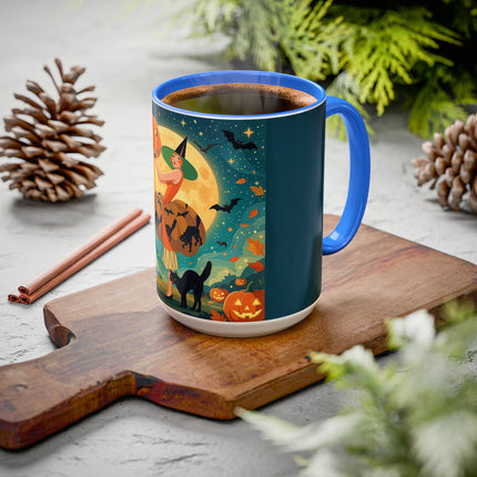 🦇🎃 The Witch Of Batwing Pumpkin Hollow Colorful Mug – Moonlit Halloween Charm