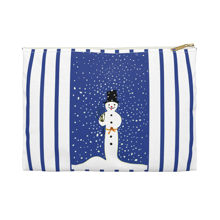 Snowman in Falling Snow Accessory Pouch