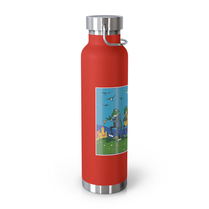 Frog and Beetle Band Copper Vacuum Insulated Bottle, 22 oz