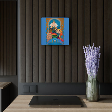 April & Diamond Zodiac Acrylic Wall Clock
