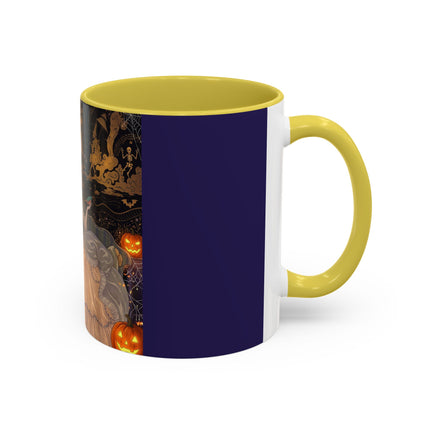 🌙🎃 The Moonlit Parlor Masquerade Colorful Mug – Elegant Halloween Romance