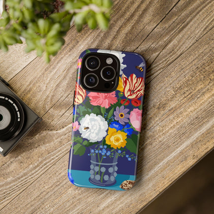 Midnight Floral Bouquet Phone Case – Vibrant Blooms & Enchanted Garden