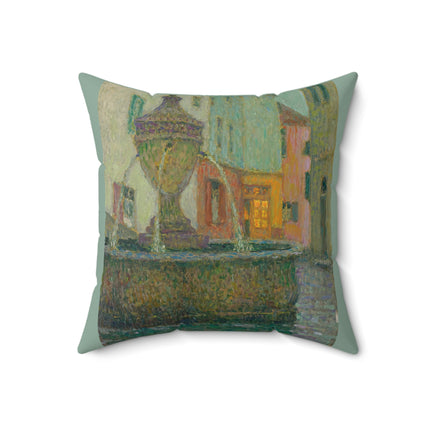 La Fontaine, Saint-Paul De Vence by Henri Le Sidaner Spun Polyester Square Pillow