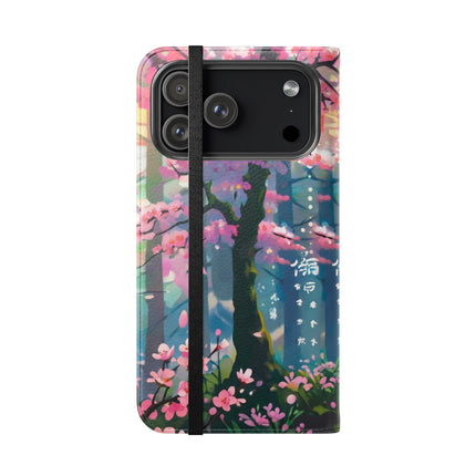 🦊⚔️ Cyberpunk Samurai Maiden Flip Case – Neon Grace & Warrior Courage
