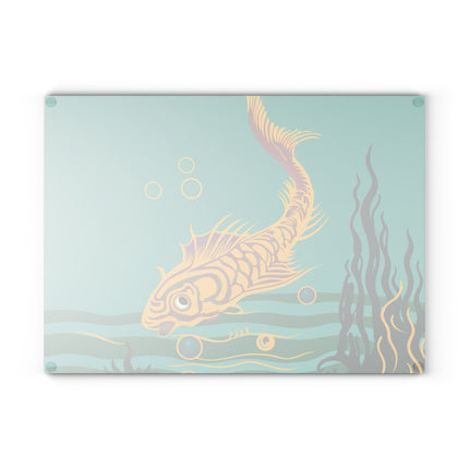 Golden Serenity Glass Cutting Board