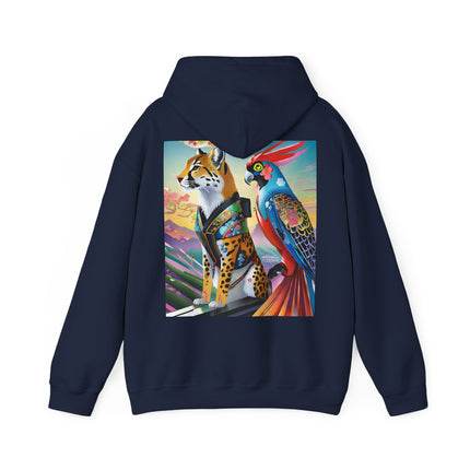 Cheetah and Parrot Cybernetic Duet – Heavy Blend™ Hooded Sweatshirt