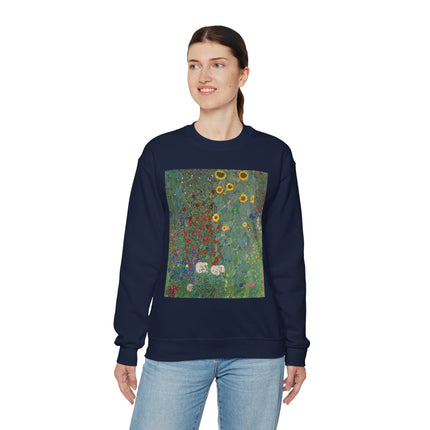 Farm Garden with Sunflowers by Gustav Klimt Heavy Blend™ Crewneck Sweatshirt