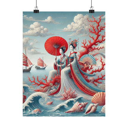 Ladies by the Quiet Sea Matte Vertical Posters