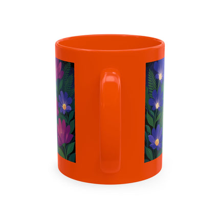 🌙🌺 The Lady Of The Midnight Flower Garden Ceramic Mug – Art Deco Floral Elegance