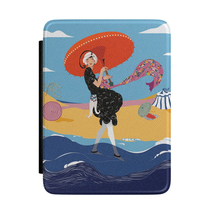 Beachside Promenade Kindle Case – Glamorous Summer Stroll & Retro Chic