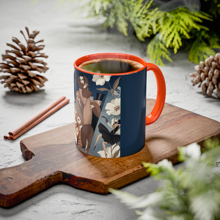 🌸✨ The Midnight Magnolia Masquerade Colorful Mug – Art Deco Nocturne