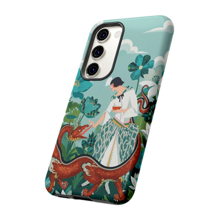 🐉🌿 The Dragon Keeper Phone Case – Art Deco Floral Fantasy