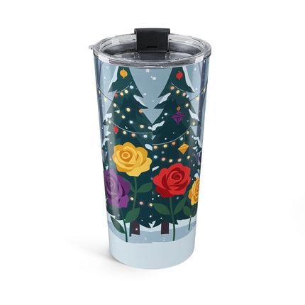 🌹❄️ The Lady Of The Winter Rose Promenade Tumbler – Art Deco Christmas Elegance