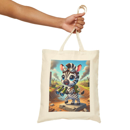 The Zebra Lookout Cotton Canvas Tote Bag – Adventure, Curiosity & Explorer Spirit