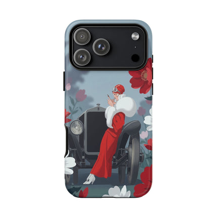 🚗🌺 The Lady Of The Grand Touring Car Phone Case – Art Deco Motoring Elegance