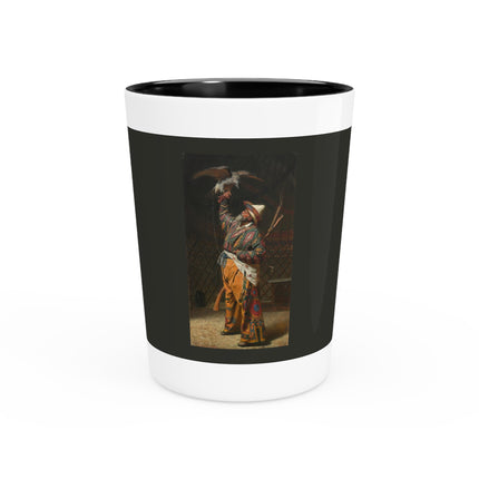 A Rich Kirghiz Huntsman with a Falcon by Vasily Vereshchagin Ceramic Shot Glass