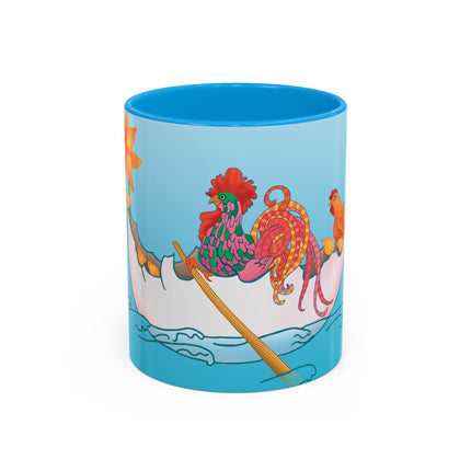 A Rooster's Seafaring Adventure Colorful Mugs, 11oz