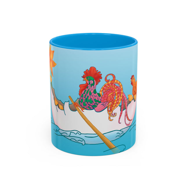 A Rooster's Seafaring Adventure Colorful Mugs, 11oz