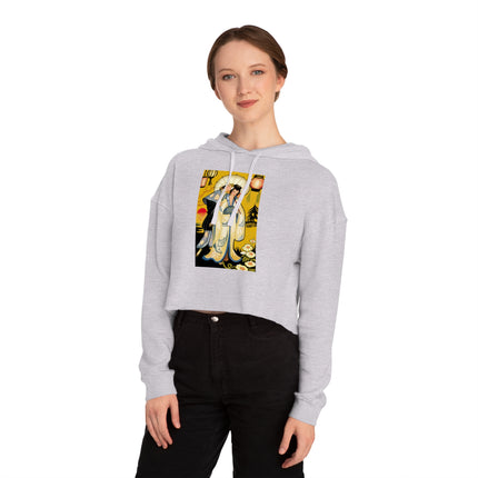 Golden Embrace Women’s Cropped Hooded Sweatshirt