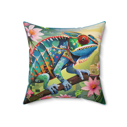 Camouflage Chameleon Spun Polyester Square Pillow