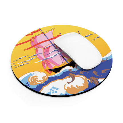 Golden Seas and Whimsical Dreams Mouse Pad, Round and Rectangle