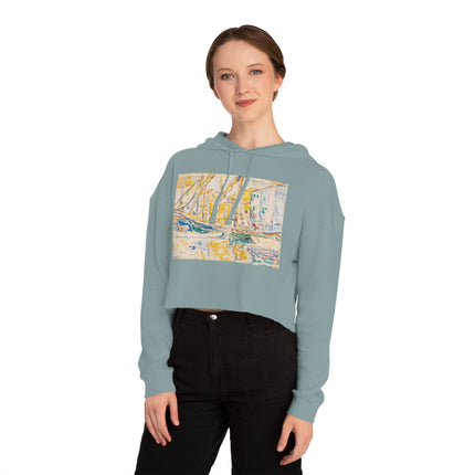 Saint-Tropez by Paul Signac Women’s Cropped Hooded Sweatshirt