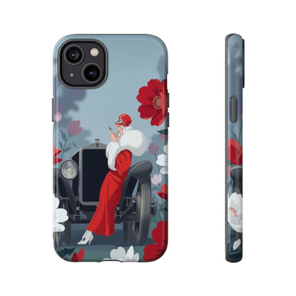 🚗🌺 The Lady Of The Grand Touring Car Phone Case – Art Deco Motoring Elegance