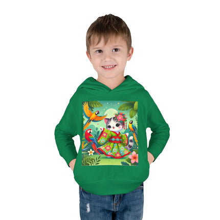 Parrot Dance of the Geisha Kitten Toddler Pullover Fleece Hoodie
