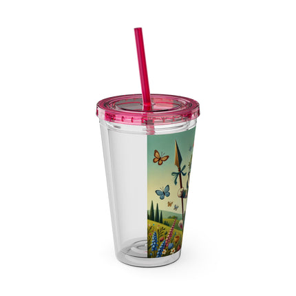Rabbit Gladiator Sunsplash Tumbler with Straw, 16oz