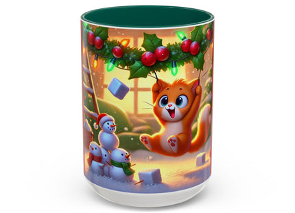 Naughty or Nice Kitten Christmas Colorful Mugs (11oz, 15oz)