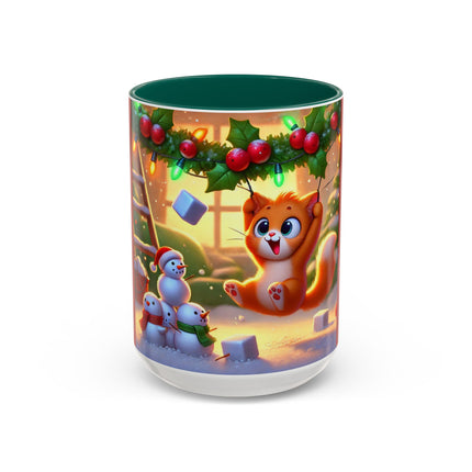 Naughty or Nice Kitten Christmas Colorful Mugs (11oz, 15oz)