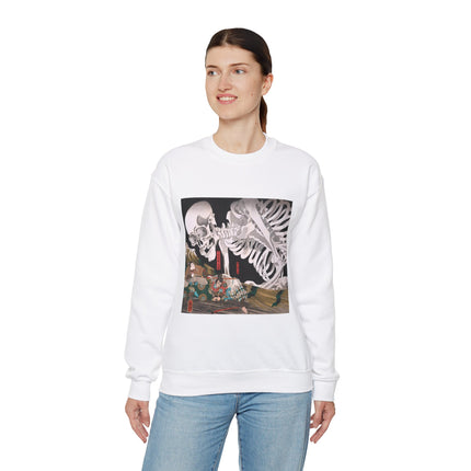 Mitsukuni Defying the Skeleton Spectre by Utagawa Kuniyoshi Heavy Blend™ Crewneck Sweatshirt