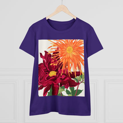Dahlia Flower by Tanigami Kônan Women's Midweight Cotton Tee