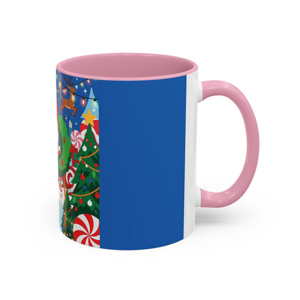 🦌🍬 The Lady Of The Peppermint Christmas Garden Colorful Mug – Colorful Art Deco Holiday Fantasy