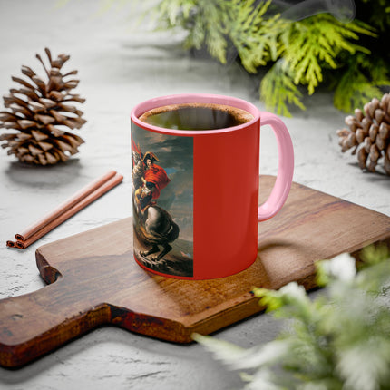 Napoleon Crossing the Alps by Jacques-Louis David Colorful Mugs (11oz, 15oz)