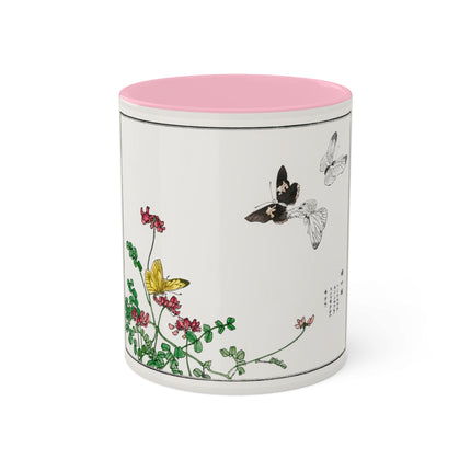 Butterflies and flower illustration by Morimoto Toko Colorful Mugs, 11oz
