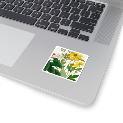 Clerodendrum & Rudbeckia Flower by Tanigami Kônan Kiss-Cut Stickers (4 Sizes)