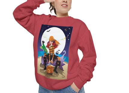 Moonlit Pirate Halloween Unisex Garment-Dyed Sweatshirt