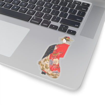 Japanese Woman by Hosoda Eishi Kiss-Cut Stickers (4 Sizes)