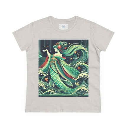 Mermaid Queen Rising from the Deep Cotton Tee